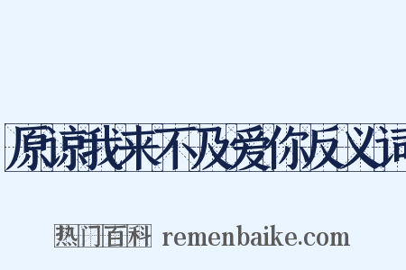 原谅我来不及爱你反义词是什么意思的图片